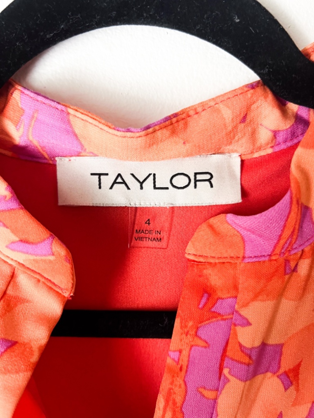 Floral Tiered Mini Dress Size 4 Orange Pink Flutter Sleeve Cottagecore Boho - Picture 6 of 7